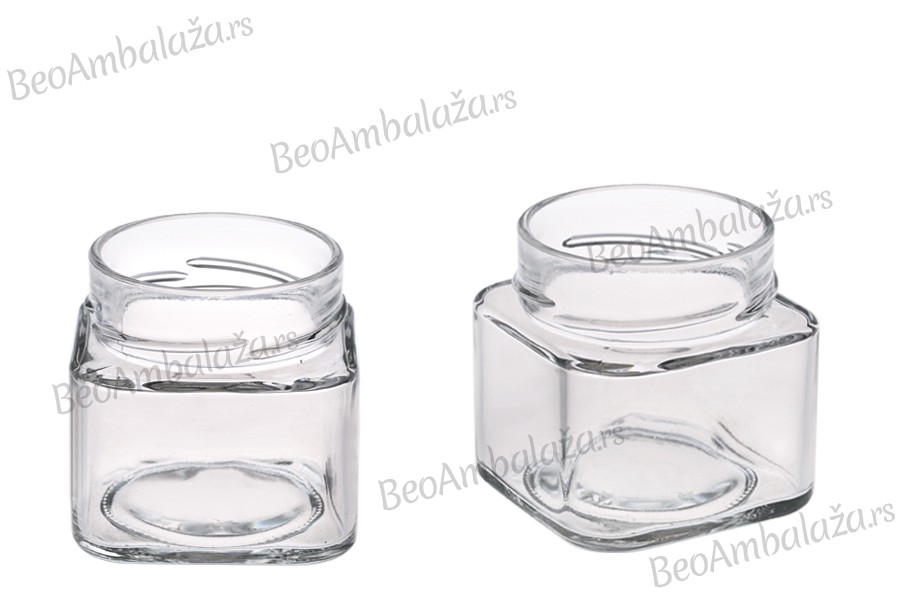 Staklena kockasta tegla 212mL (za T.O. 70 Deep zatvarač) - bez zatvarača