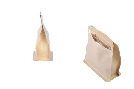 Kraft DoyPack 137x66x123mm - 50 kom vrećica na termo zatvaranje, sa prozorom, sigurnosnom tračicom i zipom, spoljnom i unutrašnjom providnom oblogom i četvrtastim dnom -grupa_slika