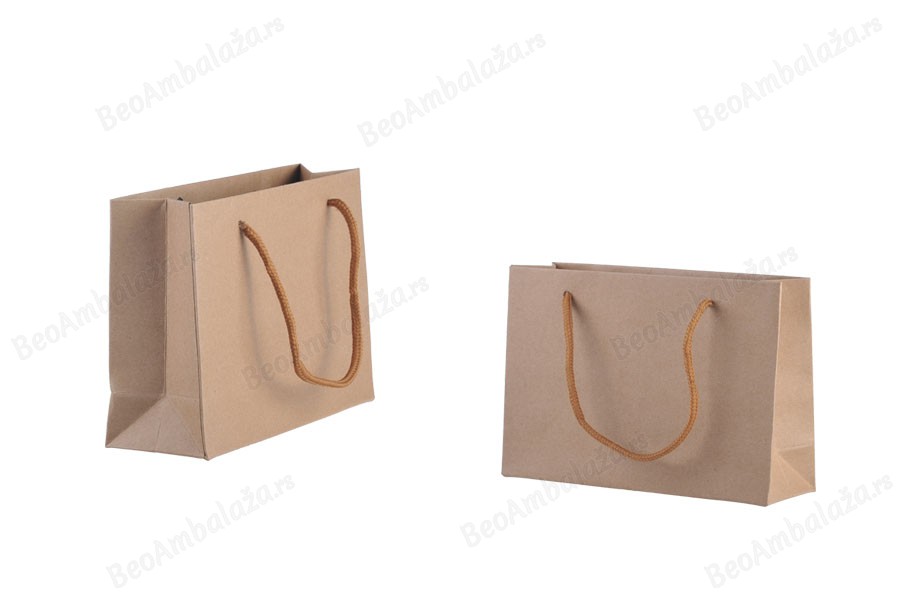 Papirna kraft kesa 190x60x130mm sa pamučnom drškom - 12 kom-slika_proizvoda