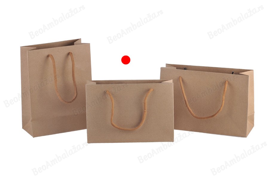 Papirna kraft kesa 190x60x130mm sa pamučnom drškom - 12 kom-grupa_slika