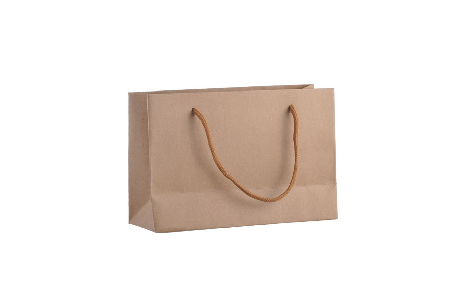 Papirna kraft kesa 210x75x140mm sa pamučnom drškom - 12 kom Papirna kraft kesa 210x75x140mm sa pamučnom drškom - 12 kom