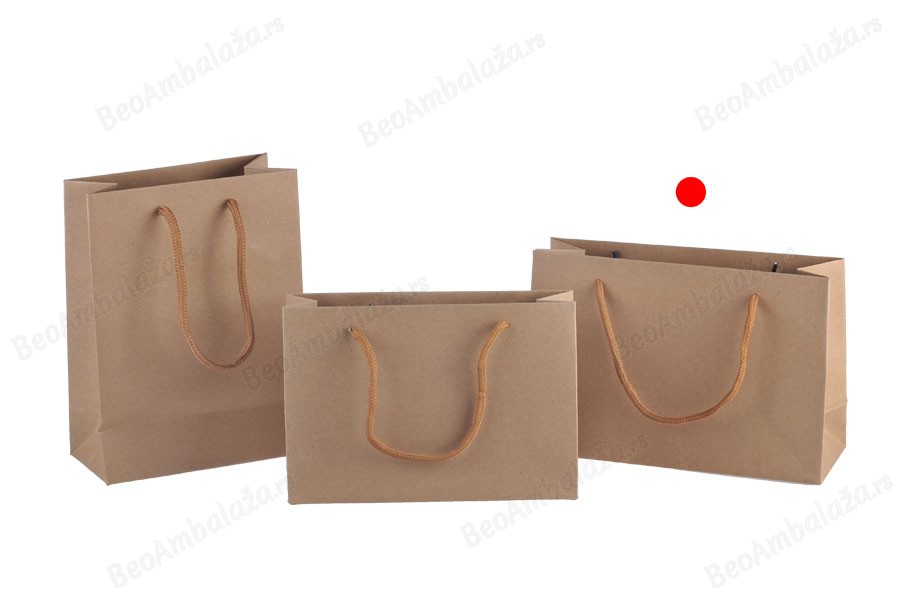 Papirna kraft kesa 210x75x140mm sa pamučnom drškom - 12 kom-grupa_slika