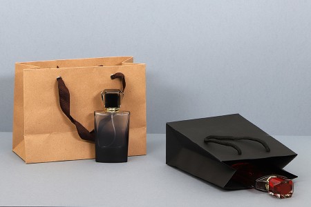 Papirna kraft ekološka kesa 230x100x170mm, sa braon trakom širine 20mm - 20 kom-dimenzije_slike