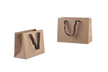 Papirna kraft ekološka kesa 230x100x170mm, sa braon trakom širine 20mm - 20 kom-slika_proizvoda