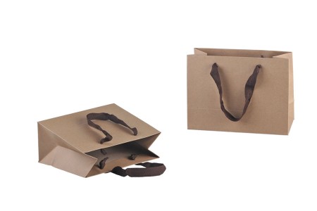 Papirna kraft ekološka kesa 230x100x170mm, sa braon trakom širine 20mm - 20 kom-grupa_slika