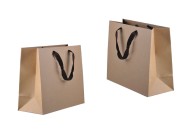 Papirna kraft ekološka kesa 330x140x280mm, sa braon trakom širine 20mm - 20 kom