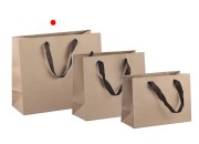 Papirna kraft ekološka kesa 330x140x280mm, sa braon trakom širine 20mm - 20 kom