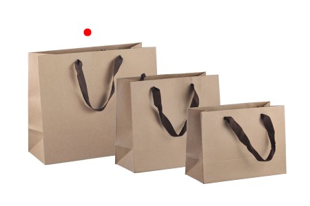 Papirna kraft ekološka kesa 330x140x280mm, sa braon trakom širine 20mm - 20 kom-grupa_slika