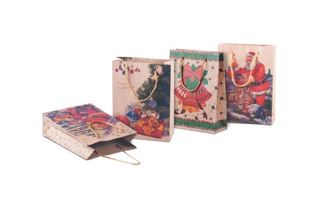 Božićna kesa sa ručkom od kanapa 150x60x200mm, u 4 dizajna - 20 kom-slika_proizvoda