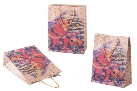 Božićna kesa sa ručkom od kanapa 190x80x240mm, u 4 dizajna - 20 kom-grupa_slika