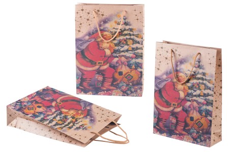 Božićna kesa sa ručkom od kanapa 240x80x330mm, u 4 dizajna - 20 kom-grupa_slika