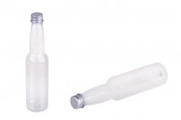 Plastična providna flašica 150 ml sa srebrnim aluminijumskim zatvaračem i unutrašnjim linerom.