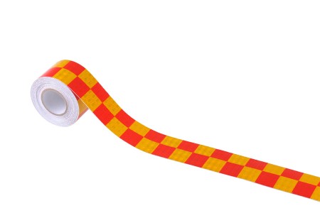 Samolepljiva PVC traka za obeležavanje žute i crvene boje širine 50 mm - rolna od 10 metara-slika_proizvoda