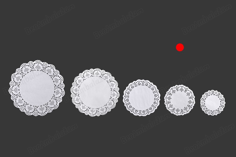 Ukrasni čipkani papirni pokrivači za zatvarače tegla, u beloj boji 114 mm - 100 komada-dimenzije_slike