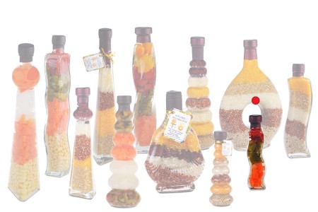 Staklena bočica 100mL sa povrćem, za dekoraciju kuhinje-grupa_slika