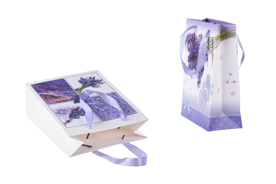 Papirna kesa 180x80x230mm sa različitim motivima lavande - 12 kom-