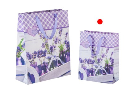 Papirna kesa 180x80x230mm sa različitim motivima lavande - 12 kom-grupa_slika