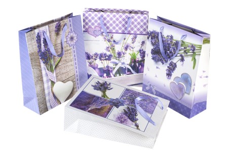 Papirna kesa 260x100x320mm sa različitim motivima lavande - 12 kom-slika_proizvoda