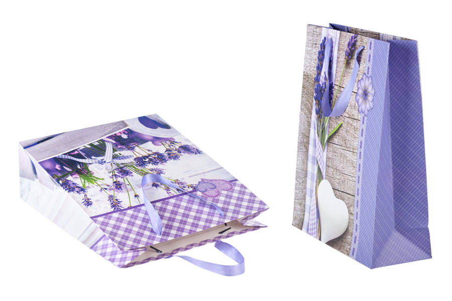 Papirna kesa 260x100x320mm sa različitim motivima lavande - 12 kom
