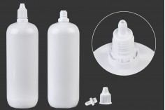 Bela plastična flaša 350mL, sa kapalicom i zatvaračem