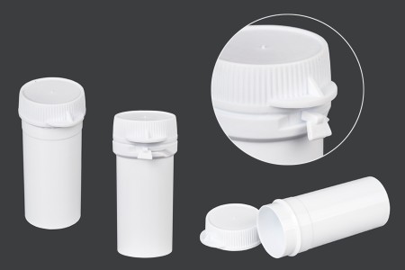 Kutijica u obliku tube  20mL, sa sigurnosnim prstenom za lekove - 100 kom-dimenzije_slike
