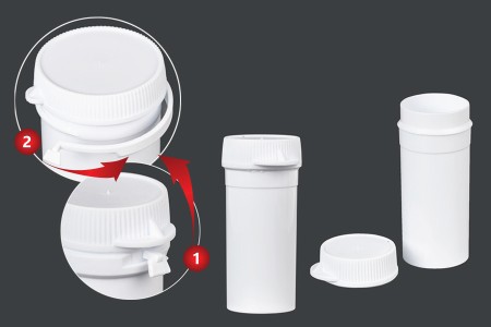 Kutijica u obliku tube  20mL, sa sigurnosnim prstenom za lekove - 100 kom-slika_proizvoda