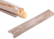 Kraft braon papirna kesa 120x50x650mm sa prozorom 70mm, za baget hleb - 100 kom