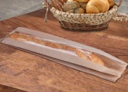 Kraft braon papirna kesa 120x50x650mm sa prozorom 70mm, za baget hleb - 100 kom