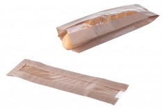 Kraft papirna kesa 120x50x450 mm za baget hleb sa prozora 40mm- 100kom
