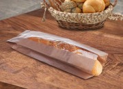 Kraft braon papirna kesa 120x50x450mm sa prozorom 40mm, za baget hleb - 100 kom Kraft braon papirna kesa 120x50x450mm sa prozorom 40mm, za baget hleb - 100 kom