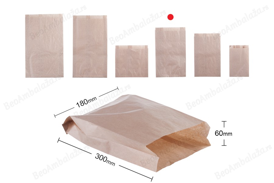 Kraft braon papirna kesa 180x60x300mm bez prozora - 100 kom-dimenzije_slike