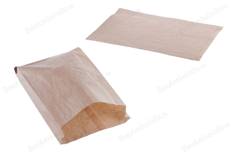 Kraft braon papirna kesa 220x50x380mm bez prozora, pogodna za masnu hranu - 100 kom-slika_proizvoda