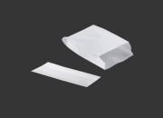 Bela papirna kesa 120x40x230mm bez prozora, pogodna za masnu hranu - 100 kom
