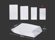 Bela papirna kesa 120x40x230mm bez prozora, pogodna za masnu hranu - 100 kom