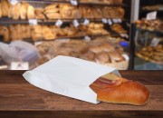 Bela papirna kesa 120x40x230mm bez prozora, pogodna za masnu hranu - 100 kom