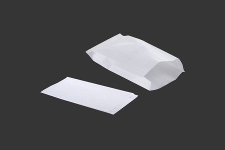 Bela papirna kesa 120x40x260mm bez prozora, pogodna za masnu hranu - 100 kom-1