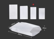 Bela papirna kesa 120x40x260mm bez prozora, pogodna za masnu hranu - 100 kom