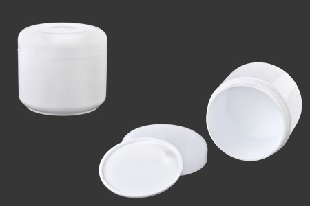 Plastična bela kutija sa duplim dnom 150mL, sa zatvaračem i međupoklopcem - 12 kom-slika_proizvoda