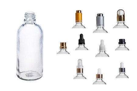Providna staklena bočica za etarska ulja 100mL, sa grlom PP18 - bez zatvarača-8