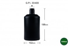 Cilindrična staklena crna flaša 1000mL Chiara*
