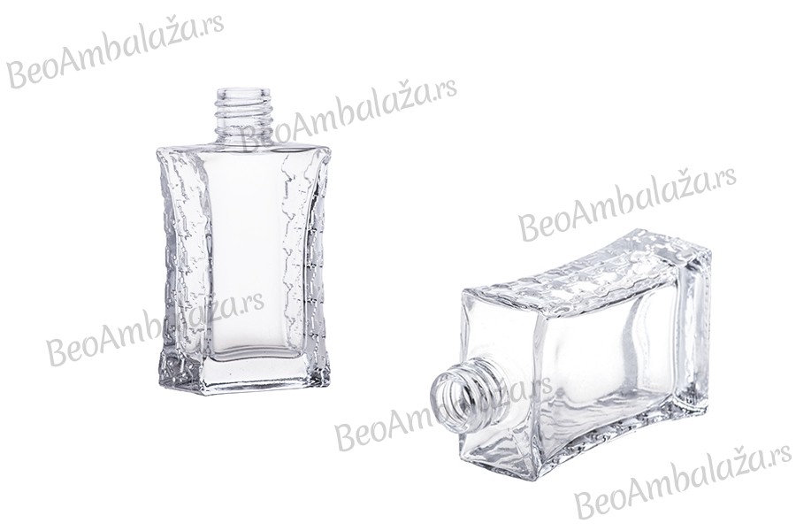 Četvrtasta bočica 18/415 za parfeme 30mL sa reljefima na bočnim stranama Četvrtasta bočica 18/415 za parfeme 30mL sa reljefima na bočnim stranama