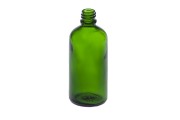 Zelena staklena bočica za etarska ulja 100mL, sa grlom PP18