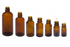 Staklena bočica 10mL za etarska ulja u braon boji, sa grlom PP18
