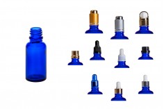 Plava staklena bočica za etarska ulja 20mL, sa grlom PP18 - bez zatvarača