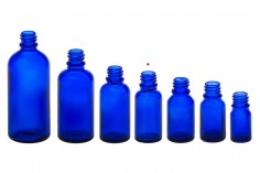Plava staklena bočica za etarska ulja 20mL, sa grlom PP18 - bez zatvarača