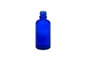 Staklena bočica za eterična ulja 50 ml plava sa grlom PP18