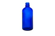 Staklena bočica za eterična ulja 100 ml plava sa grlom PP18