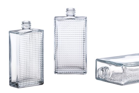 Staklena četvrtasta bočica sa reljefom 90mL za parfem, 18/415-slika_proizvoda