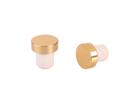Čep od sintetičke silikonske plute f19 mm sa sjajno-zlatnim vrhom-1