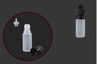 Plastična zamagljena flašica 10 ml sa crnim plastičnim zatvaračem CRC i plastičnim droperom za elektronske cigarete – 49 komada